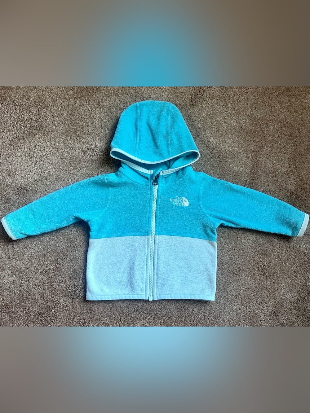 The North Face Two-Tone Blue Hooded Fleece Jacket Baby 3-6 Months